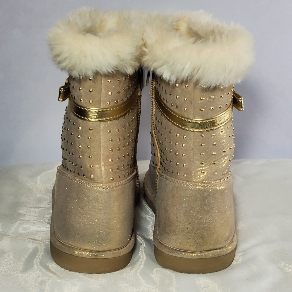 Michael Kors Women Size 5 Grace Tiff Gold Boots. - Picture 10 of 11